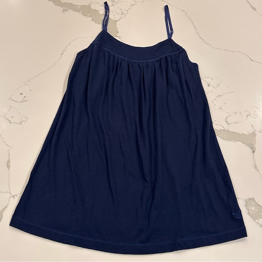 American Eagle Babydoll Camisole Tank Top Size M Navy Blue Lace Detail 90’s Y2K